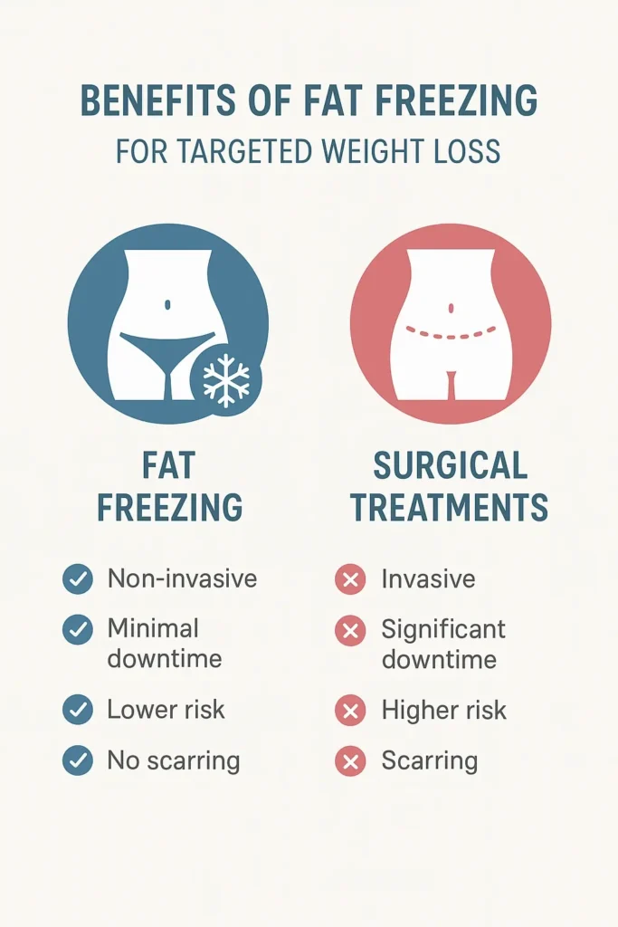 graphic showing the benefits of fat freezing Windlesham