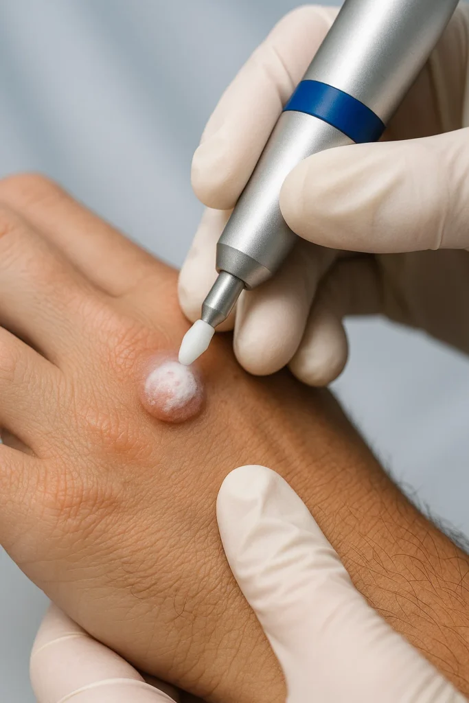 example of wart removal Windlesham using cryopen